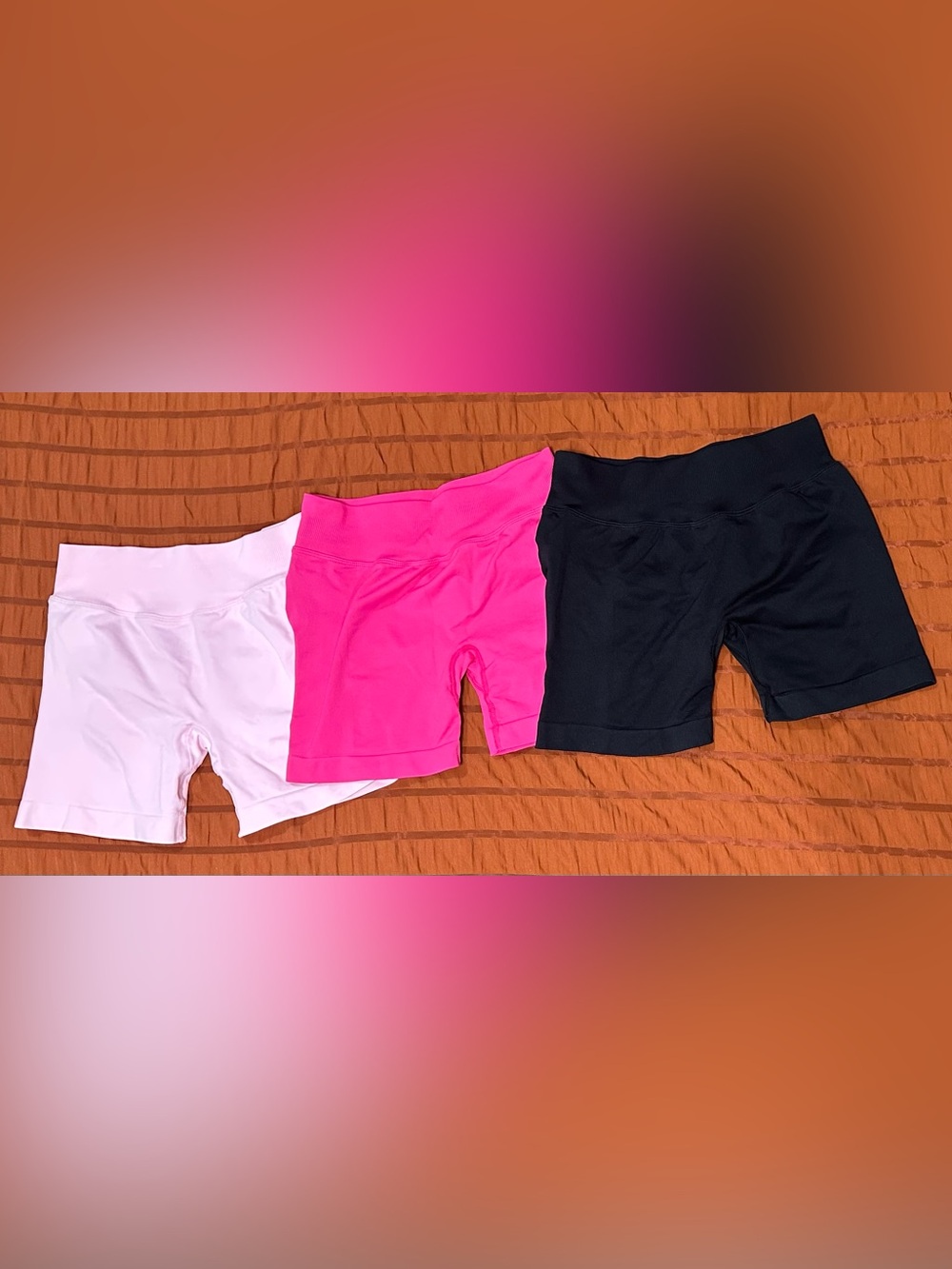SHEIN Women’s Bike Shorts Trio - Light Pink, Hot Pink & Black